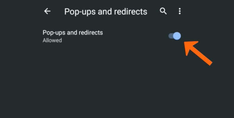 how to allow pop ups on android