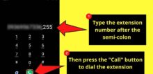 how to dial extension android
