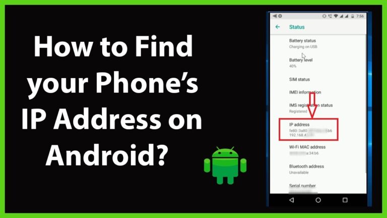 how to find ip address on android