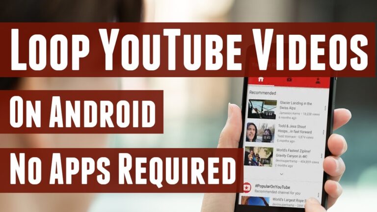 how to loop a youtube video on android