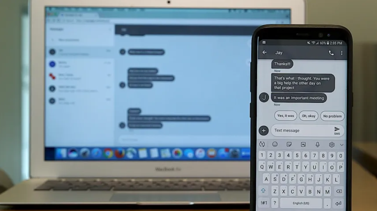 how to text android from mac