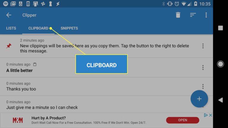 where do copied links go on android