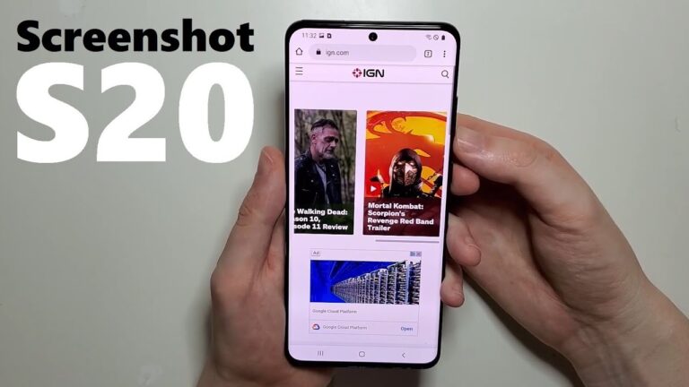 how to screenshot on a galaxy s20