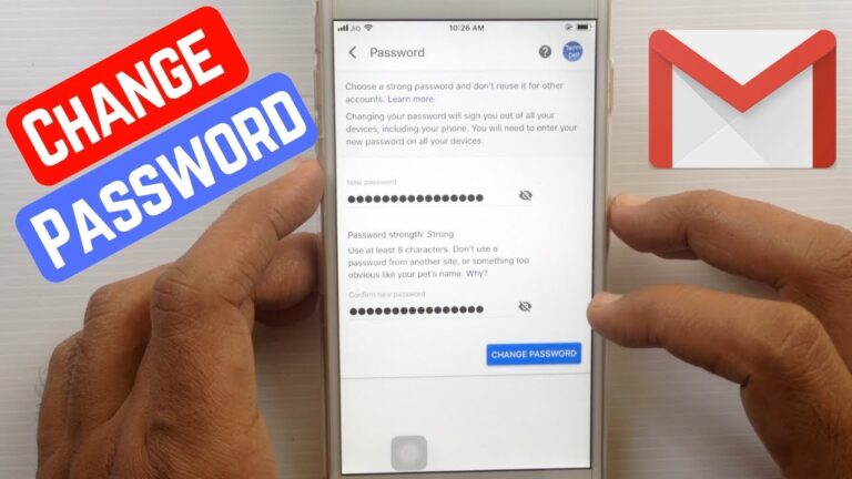 how to change gmail password on iphone