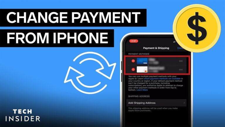 how to change payment method on iphone